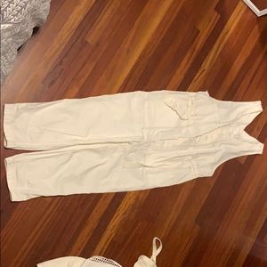 white free people painters overalls